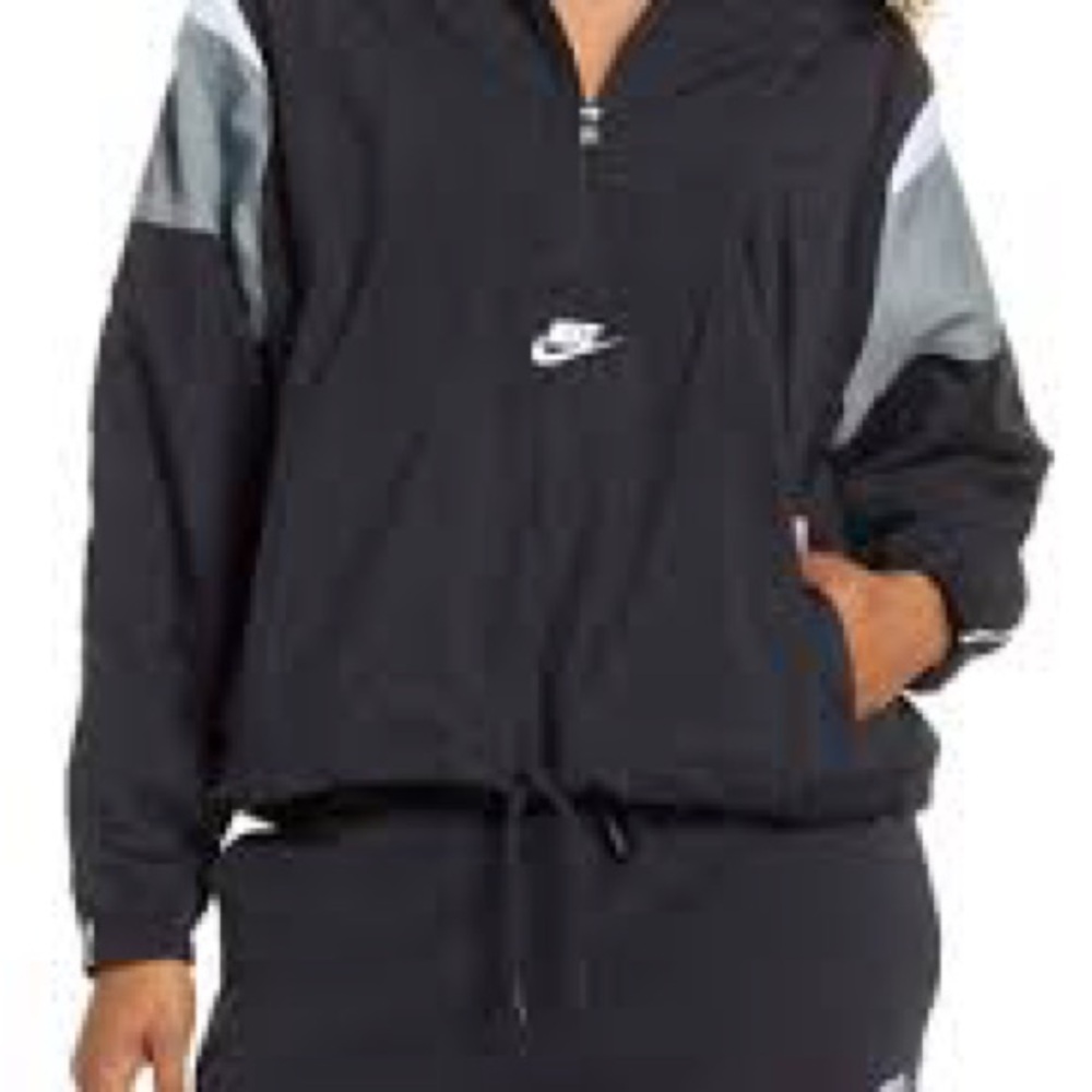 Nike Black and Gray Windbreaker Athletic Jacket